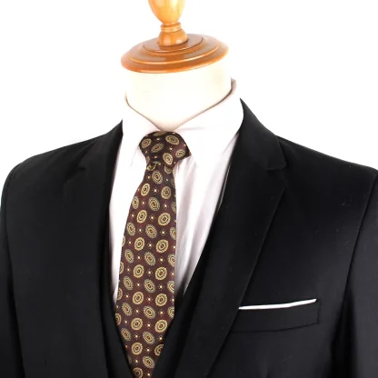Neutral Color Printed Tie For Dad