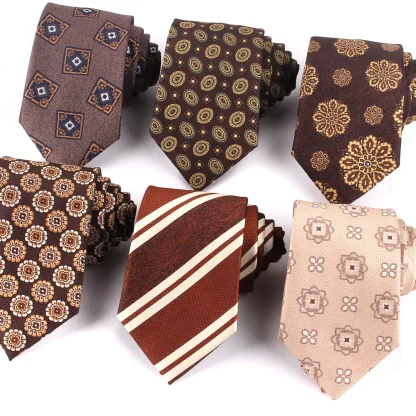 Neutral Color Printed Tie For Dad - Image 2