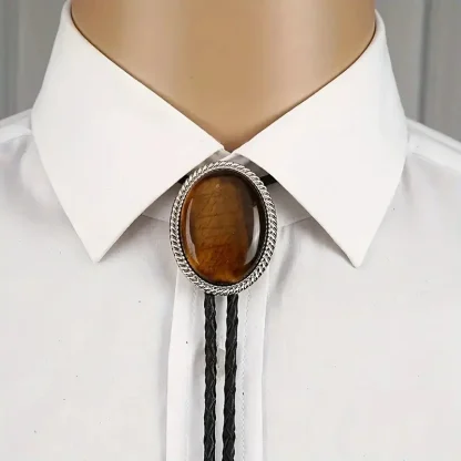 Round Pendant Bolo Tie For Dad - Image 2