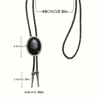 Round Pendant Bolo Tie For Dad - Image 7