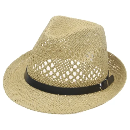Simple Hollow Straw Hat For Dad