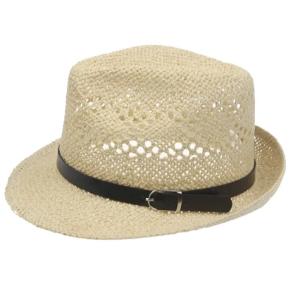Simple Hollow Straw Hat For Dad - Image 2