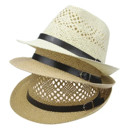 Simple Hollow Straw Hat For Dad - Image 7