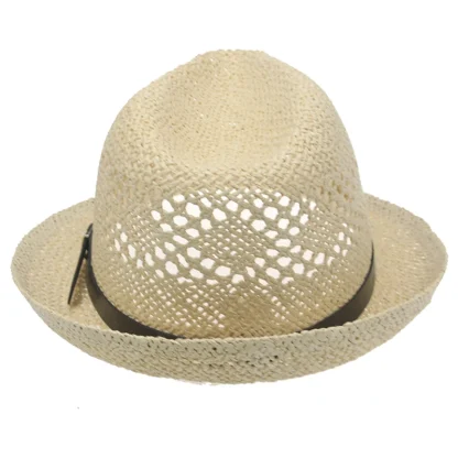Simple Hollow Straw Hat For Dad - Image 3
