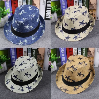 Printed Trilby Straw Hat For Dad - Image 7