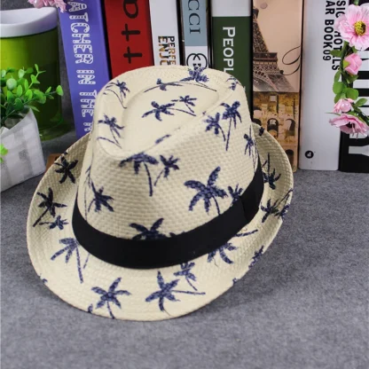 Printed Trilby Straw Hat For Dad - Image 5