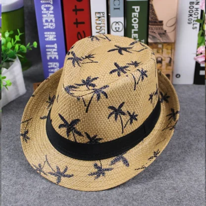 Printed Trilby Straw Hat For Dad - Image 2