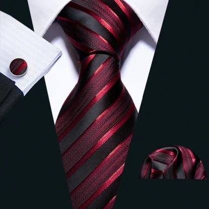 Shiny Striped Necktie For Dad