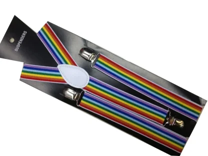 Colorful Striped Suspender For Dad