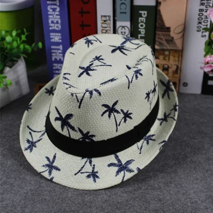 Printed Trilby Straw Hat For Dad - Image 4