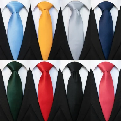 Classic Solid Color Necktie For Dad - Image 15