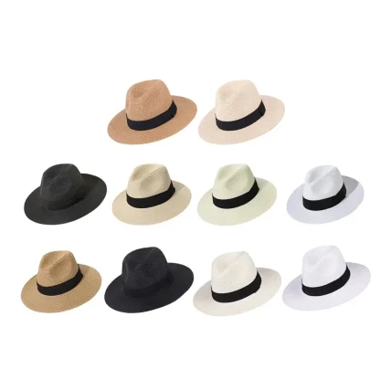 Black Band Straw Hat For Dad - Image 6