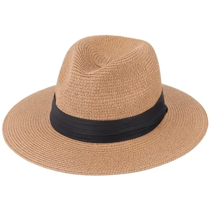 Black Band Straw Hat For Dad - Image 3