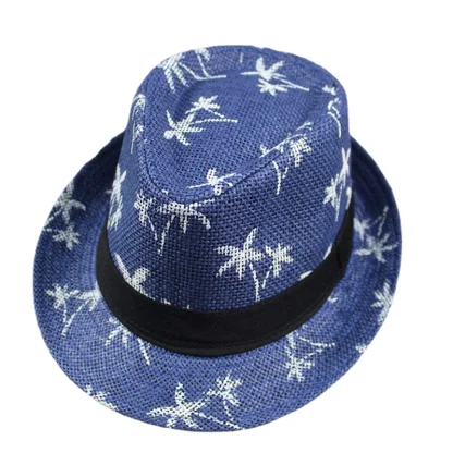 Printed Trilby Straw Hat For Dad