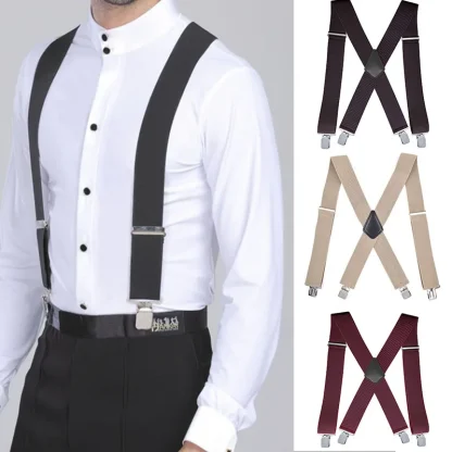 Casual Plain Color Suspender For Dad - Image 6