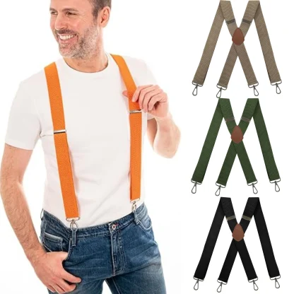 Solid Adjustable Suspender For Dad - Image 3