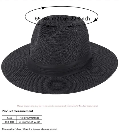 Black Band Straw Hat For Dad - Image 7