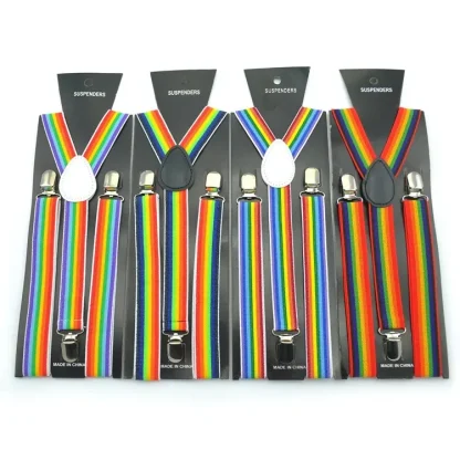 Rainbow Striped Suspender For Dad - Image 10