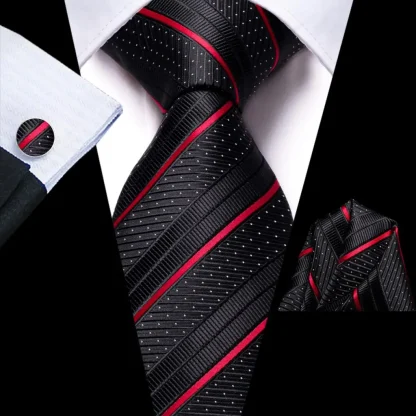 Printed Striped Shiny Tie For Dad